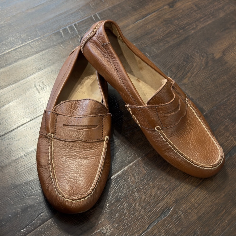 Polo Ralph Lauren Telly II Brown Leather Slip On‎ Loafer Size 9 Men